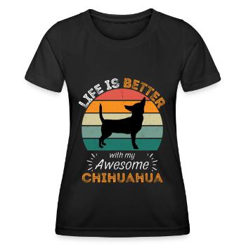 Legendary Chihuahua Vintage Retro - Women's Functional T-Shirt - black - Front - AI Model Female 172 light (172cm)