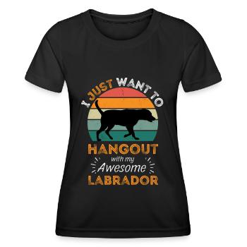 Legendary Labrador Retriever Vintage Retro - Women's Functional T-Shirt - black - Front - AI Model Female 172 light (172cm)