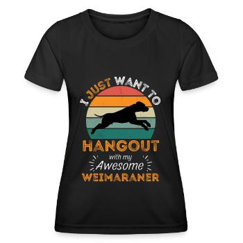 Légendaire Weimaraner Vintage Retro - T-shirt sport Femme - noir - Devant - AI Model Female 172 light (172cm)