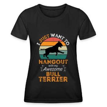 Bullterrier Vintage Retro - Frauen Funktions-T-Shirt - Schwarz - Vorne - AI Model Female 172 light (172cm)