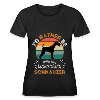 Legendärer Schnauzer Vintage Retro - Frauen Funktions-T-Shirt - Schwarz - Vorne - AI Model Female 172 light (172cm)