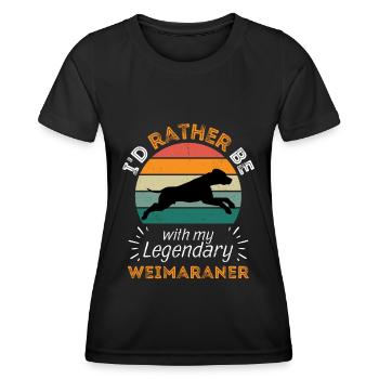 Légendaire Weimaraner Vintage Retro - T-shirt sport Femme - noir - Devant - AI Model Female 172 light (172cm)