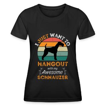 Legendärer Schnauzer Vintage Retro - Frauen Funktions-T-Shirt - Schwarz - Vorne - AI Model Female 172 light (172cm)