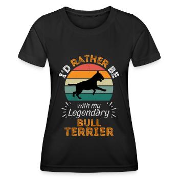 Bullterrier Vintage Retro - Frauen Funktions-T-Shirt - Schwarz - Vorne - AI Model Female 172 light (172cm)