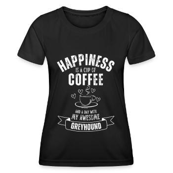 Greyhound Café Chien Café - T-shirt sport Femme - noir - Devant - AI Model Female 172 light (172cm)