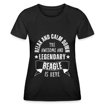 Relax my legendary Beagle is here Retro - Women's Functional T-Shirt - black - Front - AI Model Female 172 light (172cm)