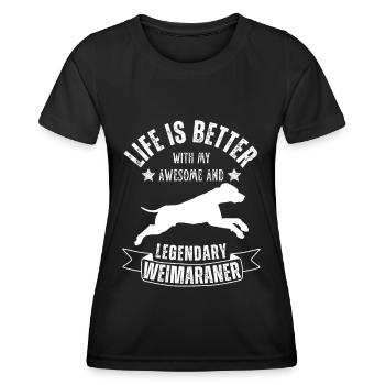 Légendaire Weimaraner Vintage Retro - T-shirt sport Femme - noir - Devant - AI Model Female 172 light (172cm)