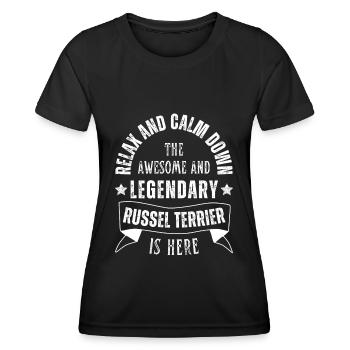 Relax my legendary Russel is here Retro - Women's Functional T-Shirt - black - Front - AI Model Female 172 light (172cm)