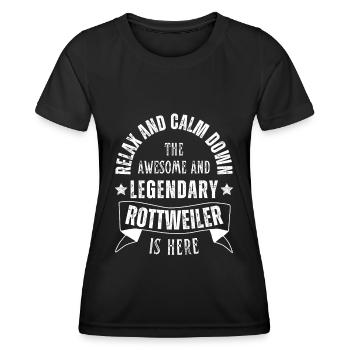 Relax my legendary Rottweiler is here Retro - Women's Functional T-Shirt - black - Front - AI Model Female 172 light (172cm)