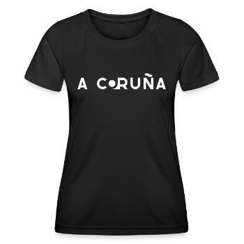 A CORUÑA (La Coruña) – Coruña – Spanien - Frauen Funktions-T-Shirt - Schwarz - Vorne - AI Model Female 172 light (172cm)
