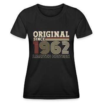 Original seit 1962 Jahrgang Geburtstag Geschenk - Frauen Funktions-T-Shirt - Schwarz - Vorne - AI Model Female 172 light (172cm)