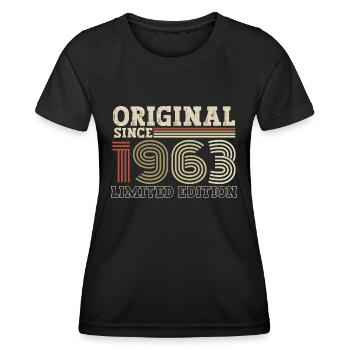 Original since 1963 vintage birthday gift - Women's Functional T-Shirt - black - Front - AI Model Female 172 light (172cm)