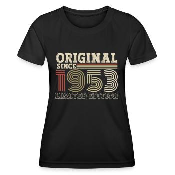 Original since 1953 vintage birthday gift - Women's Functional T-Shirt - black - Front - AI Model Female 172 light (172cm)