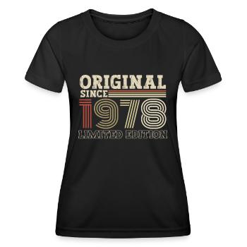 Original seit 1978 Jahrgang Geburtstag Geschenk - Frauen Funktions-T-Shirt - Schwarz - Vorne - AI Model Female 172 light (172cm)