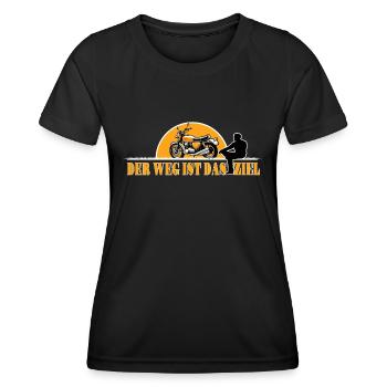 Classic Motorrad Abenteuer - Der Weg ist das Ziel - Frauen Funktions-T-Shirt - Schwarz - Vorne - AI Model Female 172 light (172cm)