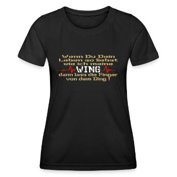 Motorrad Spruch Goldwing - Ich liebe meine Wing - Frauen Funktions-T-Shirt - Schwarz - Vorne - AI Model Female 172 light (172cm)