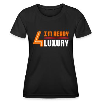 eauto emobilität Elektroauto Spruch auto 4 Luxury - Frauen Funktions-T-Shirt - Schwarz - Vorne - AI Model Female 172 light (172cm)