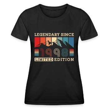 Retro Geboren in Jahrgang 1998 Geburtstag Berge - Frauen Funktions-T-Shirt - Schwarz - Vorne - AI Model Female 172 light (172cm)