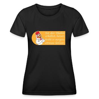 lustiger Spruch Hahn Gockel Hühner Züchter - Frauen Funktions-T-Shirt - Schwarz - Vorne - AI Model Female 172 light (172cm)