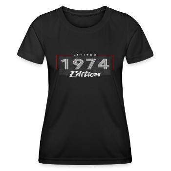 50. Geburtstag 1974 begrenzte Auflage - Frauen Funktions-T-Shirt - Schwarz - Vorne - AI Model Female 172 light (172cm)