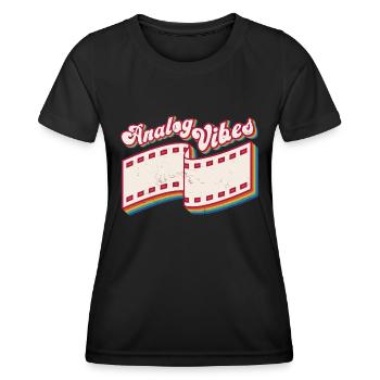 Retro Photographer Vintage Analog Vibes - Frauen Funktions-T-Shirt - Schwarz - Vorne - AI Model Female 172 light (172cm)