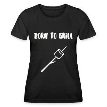 Zum Grillen geboren - Frauen Funktions-T-Shirt - Schwarz - Vorne - AI Model Female 172 light (172cm)
