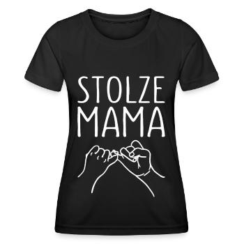 Stolze Mama Kleiner Fingerschwur Mutter - Frauen Funktions-T-Shirt - Schwarz - Vorne - AI Model Female 172 light (172cm)