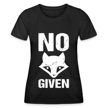 No Fox Given Lustige Sprüche Fuchs - Frauen Funktions-T-Shirt - Schwarz - Vorne - AI Model Female 172 light (172cm)