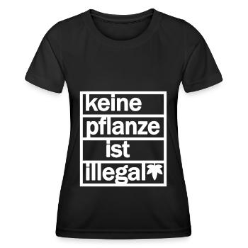 Cannabis Legalisierung Keine Pflanze ist illegal - Frauen Funktions-T-Shirt - Schwarz - Vorne - AI Model Female 172 light (172cm)