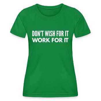 Ne souhaitez pas que cela fonctionne pour elle - T-shirt sport Femme - vert - Devant - AI Model Female 172 dark (172cm)