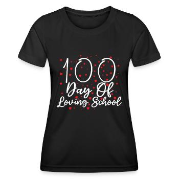 100 Jours D’école Aimante | 100 Jours D’école - T-shirt sport Femme - noir - Devant - AI Model Female 172 light (172cm)