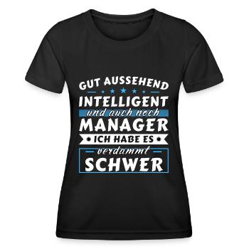 Gut aussehend intelligent - Manager Edition - Frauen Funktions-T-Shirt - Schwarz - Vorne - AI Model Female 172 light (172cm)