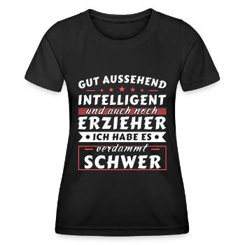 Gut aussehend intelligent - Erzieher Edition - Frauen Funktions-T-Shirt - Schwarz - Vorne - AI Model Female 172 light (172cm)