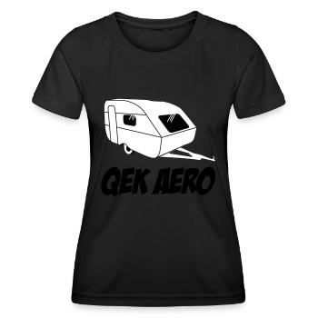 QEK Aero - Frauen Funktions-T-Shirt - Schwarz - Vorne - AI Model Female 172 light (172cm)