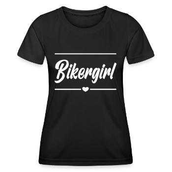 Biker girl heart biker woman motorcyclist biker girl - Women's Functional T-Shirt - black - Front - AI Model Female 172 light (172cm)