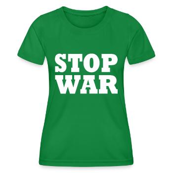 Stop war - T-shirt sport Femme - vert - Devant - AI Model Female 172 dark (172cm)