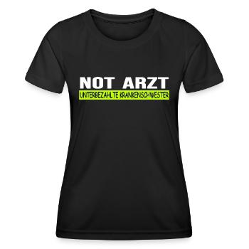 krankenschwester intensivpflege notaufnahme nurse - Frauen Funktions-T-Shirt - Schwarz - Vorne - AI Model Female 172 light (172cm)