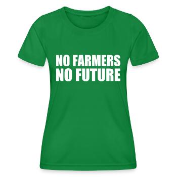 no farmers no future - T-shirt sport Femme - vert - Devant - AI Model Female 172 dark (172cm)
