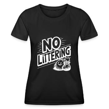 Anti Littering Shirt Earth Day Protection - Frauen Funktions-T-Shirt - Schwarz - Vorne - AI Model Female 172 light (172cm)