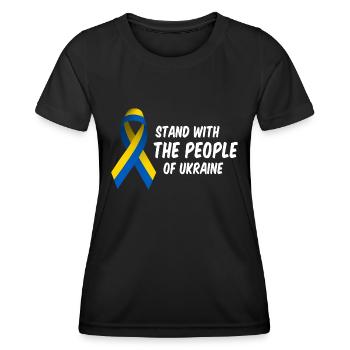 I stand with Ukraine - Women's Functional T-Shirt - black - Front - AI Model Female 172 light (172cm)