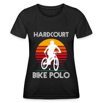 Bike Polo - Radpolo - Cycle polo - Frauen Funktions-T-Shirt - Schwarz - Vorne - AI Model Female 172 light (172cm)