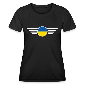 Vereinigtes Königreich Stil T-Shirt - Frauen Funktions-T-Shirt - Schwarz - Vorne - AI Model Female 172 light (172cm)