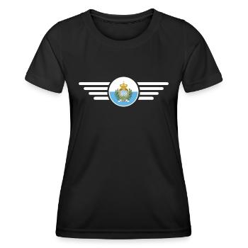T-shirt design de style Saint-Marin - T-shirt sport Femme - noir - Devant - AI Model Female 172 light (172cm)
