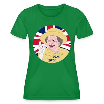 Queen Elizabeth II - 1926-2022 - Frauen Funktions-T-Shirt - Kelly Green - Vorne - AI Model Female 172 dark (172cm)