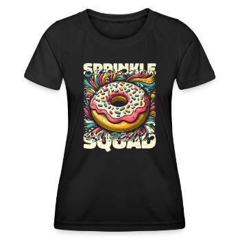Sprinkle Squad - Lustiges Donut Geschenk - Frauen Funktions-T-Shirt - Schwarz - Vorne - AI Model Female 172 light (172cm)