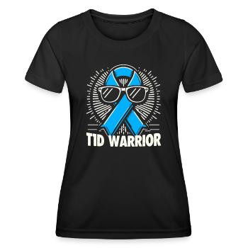 Guerrier T1D - Plaisir combatif pour diabétique de type 1 - T-shirt sport Femme - noir - Devant - AI Model Female 172 light (172cm)
