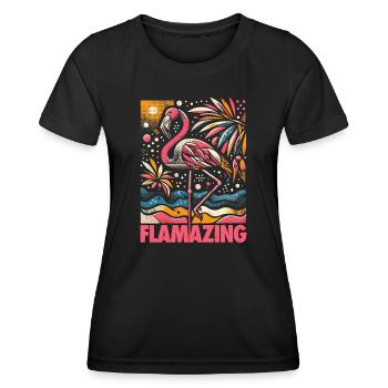 Flamazing - Perfect Gift for Animal Lovers - Women's Functional T-Shirt - black - Front - AI Model Female 172 light (172cm)