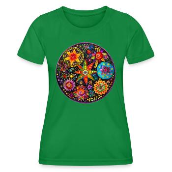 Motif floral original - T-shirt sport Femme - vert - Devant - AI Model Female 172 dark (172cm)