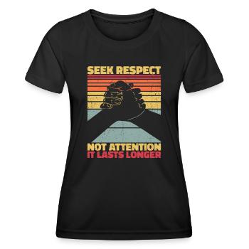 Loyalty, respect, friendship - motivation - Women's Functional T-Shirt - black - Front - AI Model Female 172 light (172cm)