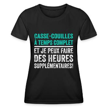 Casse-couilles À Temps Complet - T-shirt sport Femme - noir - Devant - AI Model Female 172 light (172cm)